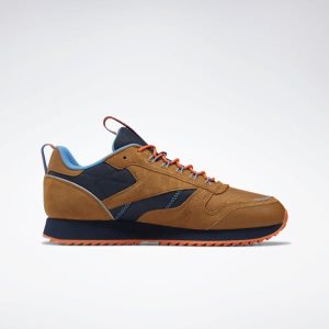 Reebok Classic Leather Ripple Trail Turnschuhe Herren - Braun/Navy/Blau - DE 569-LVY